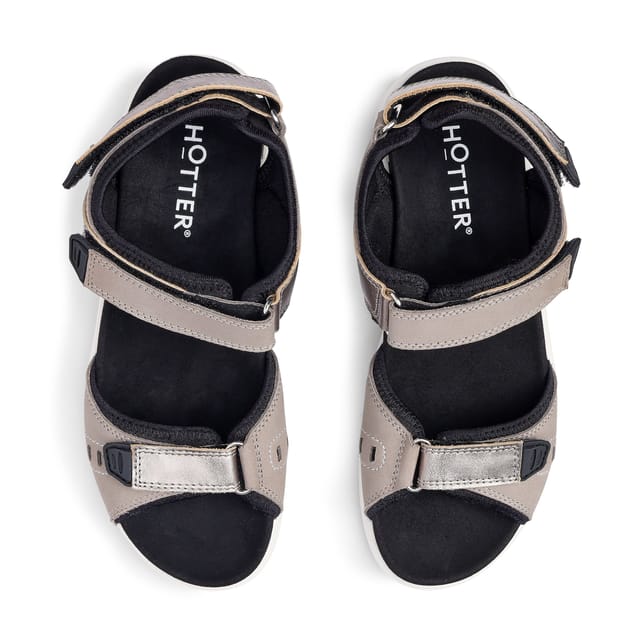 Hotter Hotter Women's Extra Wide 'Walk II' Sandals in Mid Grey - 3