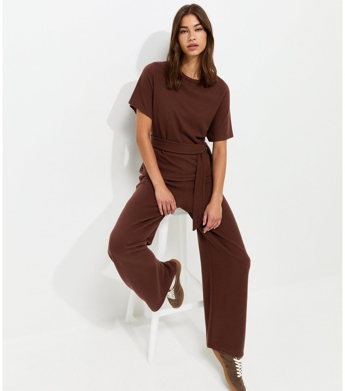 New Look Women's Brown Soft Touch Wide Leg Trousers New Look - 4