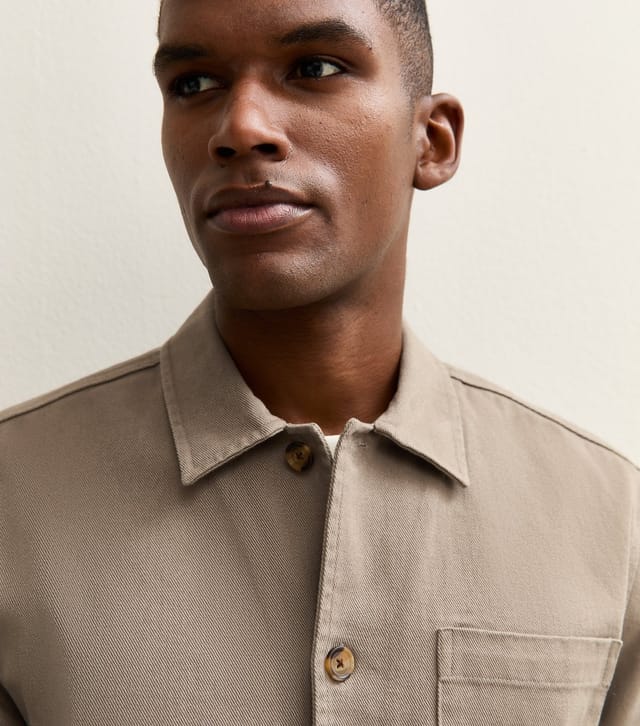 New Look Men's Mink Boxy Heavyweight Twill Overshirt New Look - 2