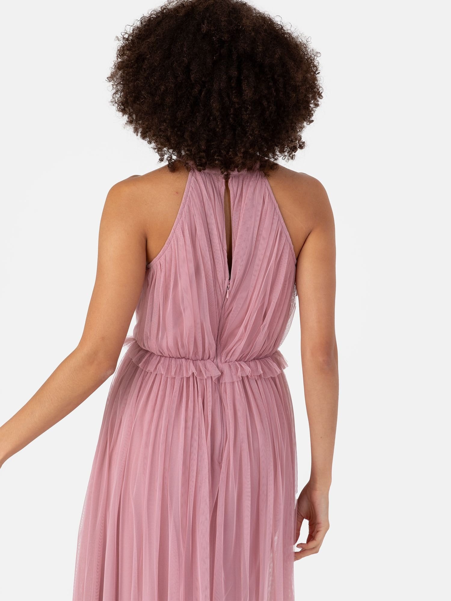 Anaya with Love Anaya with Love Women's Keyhole Halter Neck Maxi Dress in Dark Pink - 4