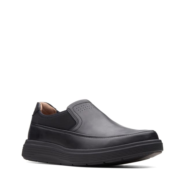 Clarks Clarks Men's Un Abode Go Loafer Black Leather Loafers, Slip Ons - 2