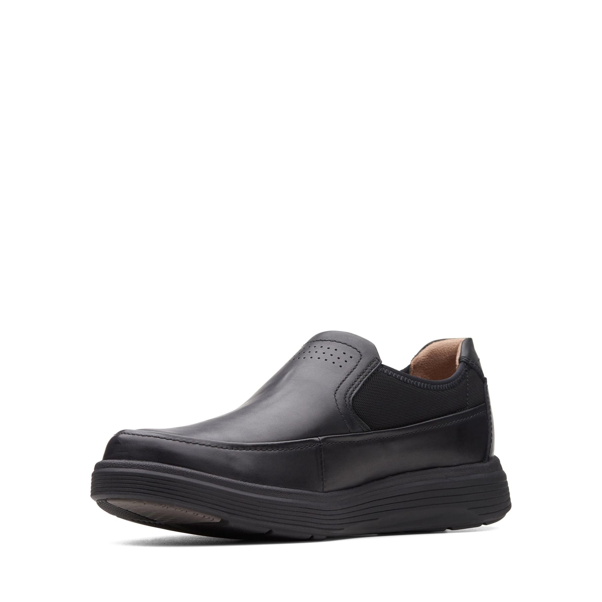 Clarks Clarks Men's Un Abode Go Loafer Black Leather Loafers, Slip Ons - 4