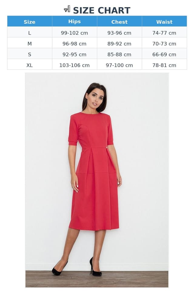 Love Lace Love Lace Women's Long Cotton Dress With Contrasting Pleats in Red - 3