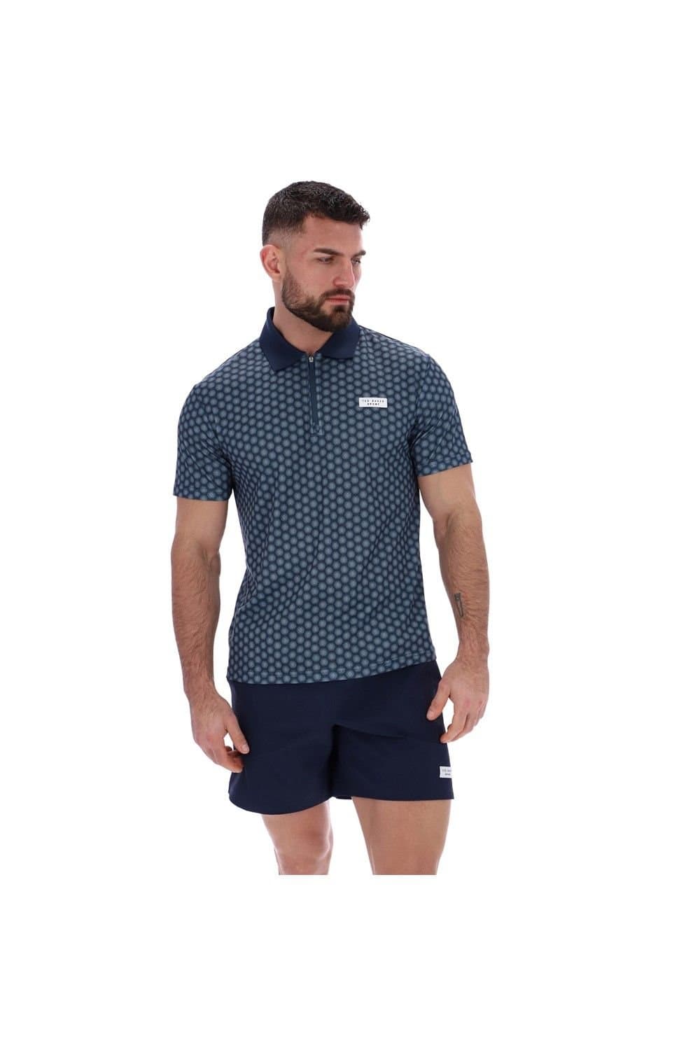 Ted Baker Ted Baker Men's Jayden Printed Tennis Polo Shirt in Navy