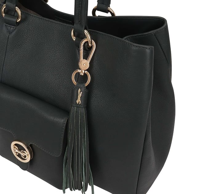 Paul Costelloe Paul Costelloe Women's Shebelle Leather Shoulder Bag in Dark Green - 2