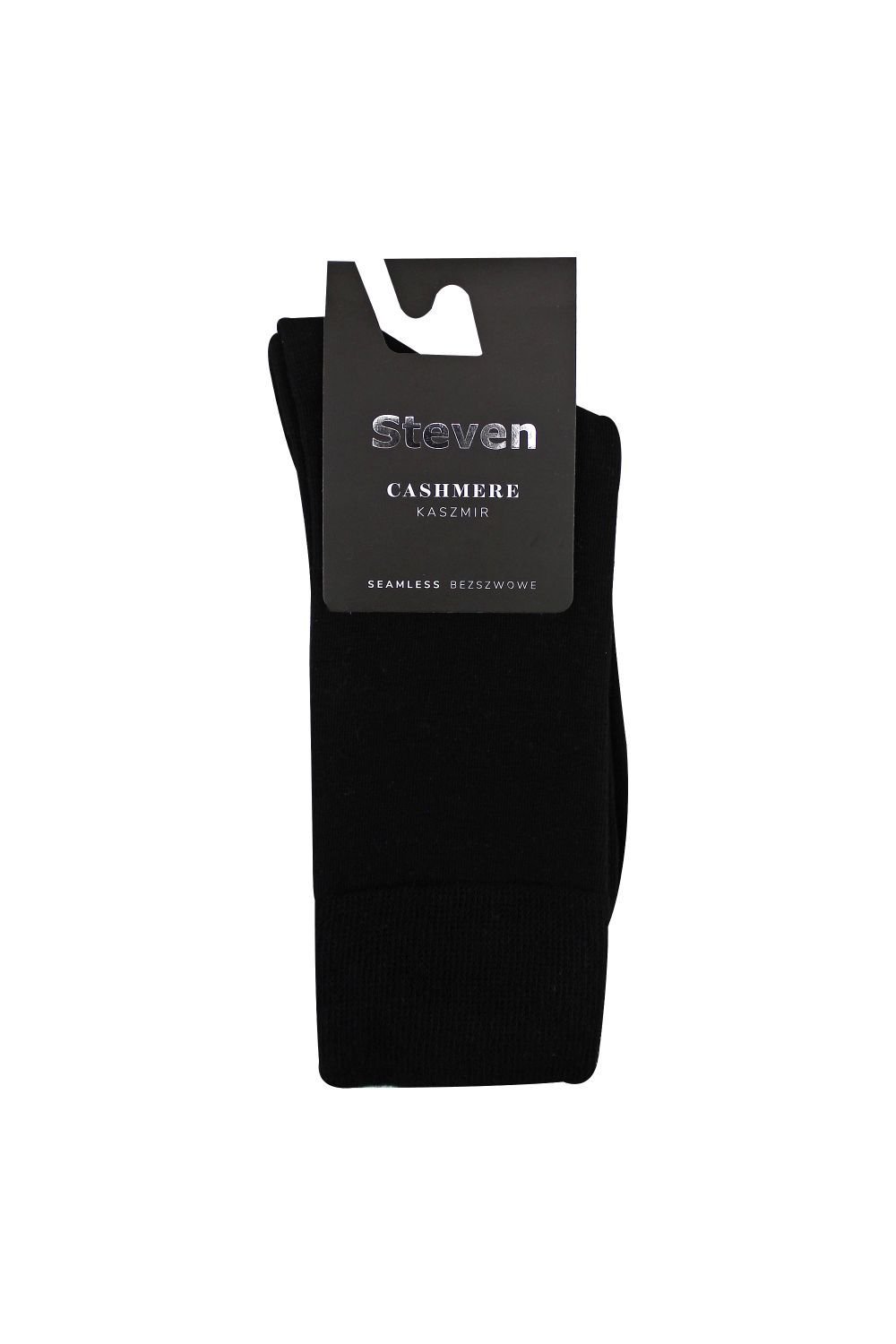 Steven Steven Men's Cashmere Socks - Luxury Soft & Warm Seamless Everyday Socks in Black - 2
