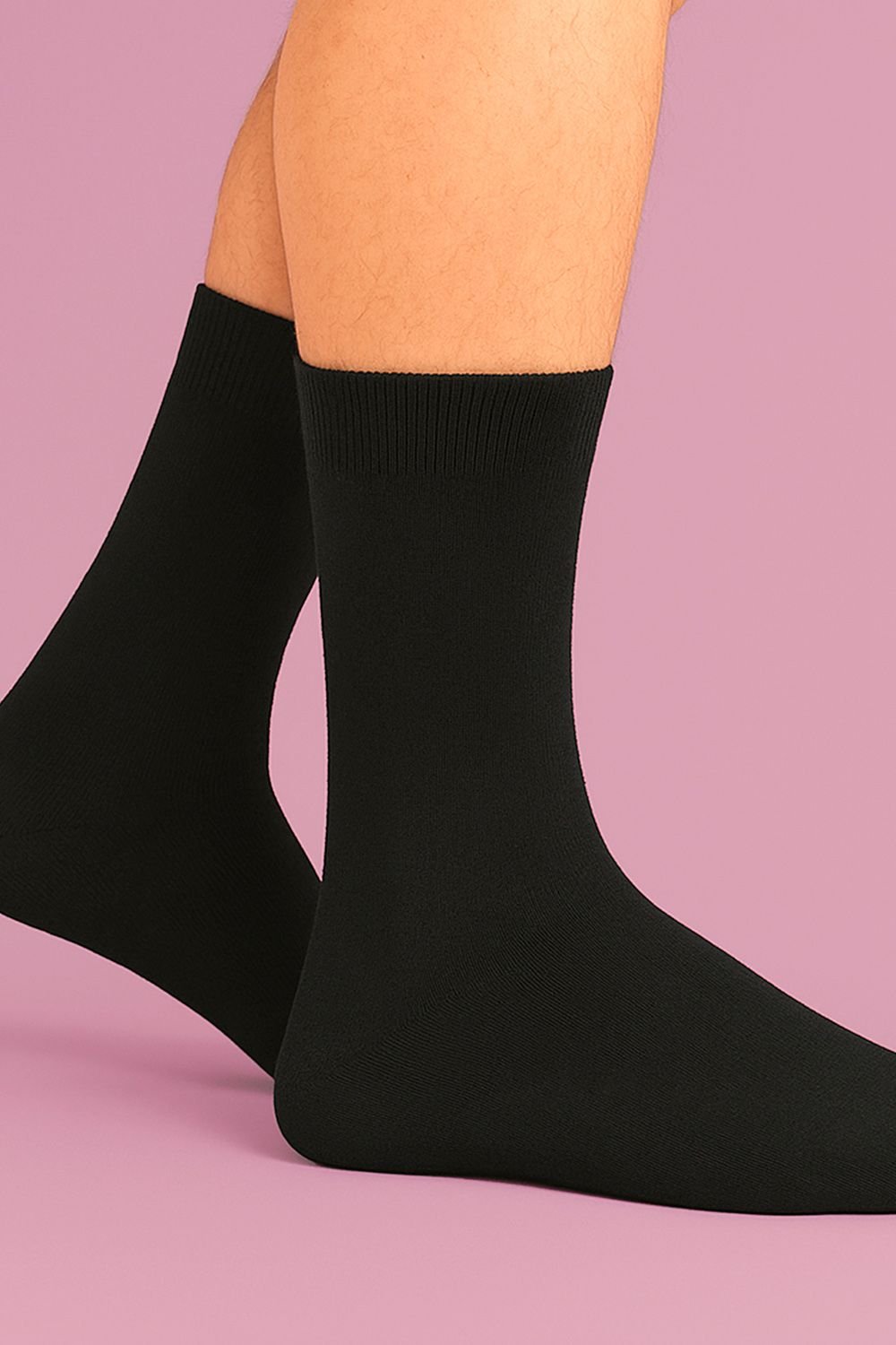 Steven Steven Men's Cashmere Socks - Luxury Soft & Warm Seamless Everyday Socks in Black - 3