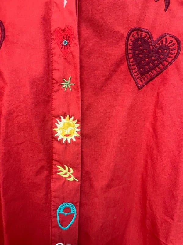 Never Fully Dressed Never Fully Dressed Red Embroidered Shirt