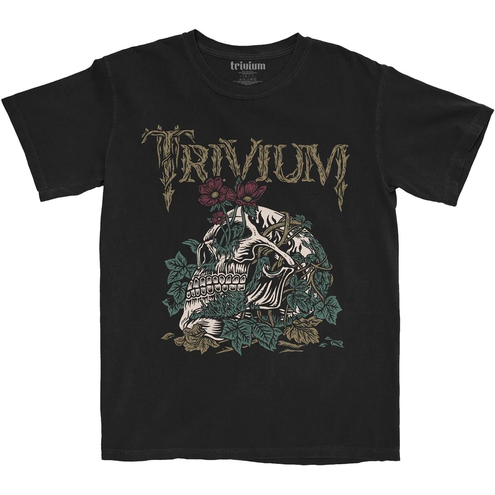 Trivium Trivium Men's Skelly Flower Cotton T-Shirt in Black