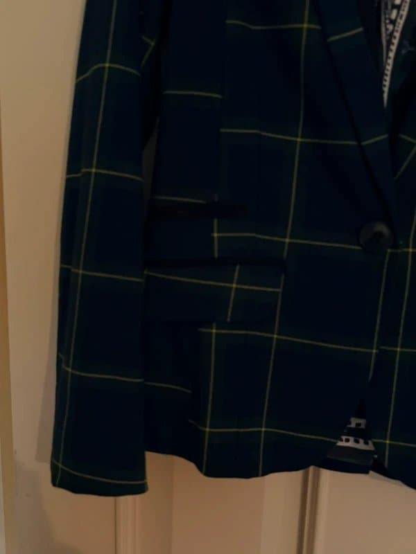 River Island Navy and green check blazer