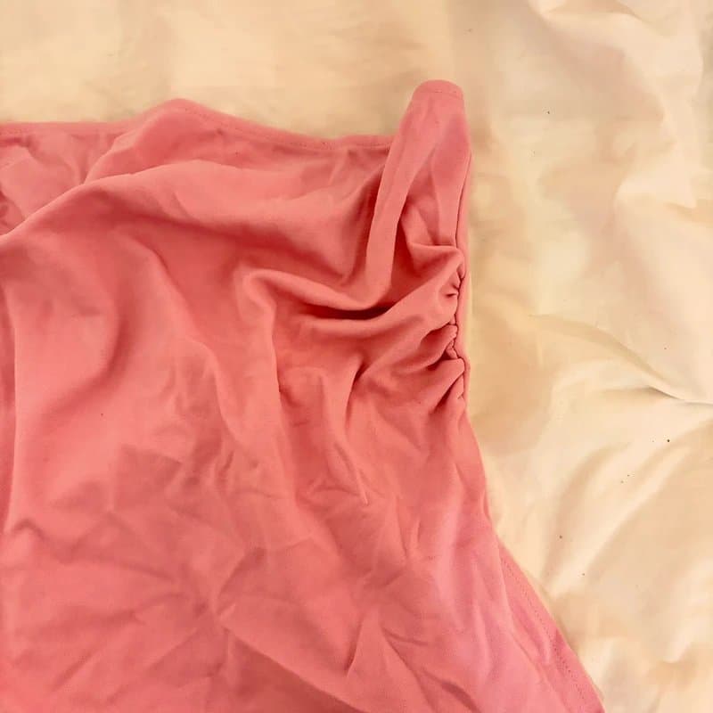 Bershka Pink ruched bandeu top