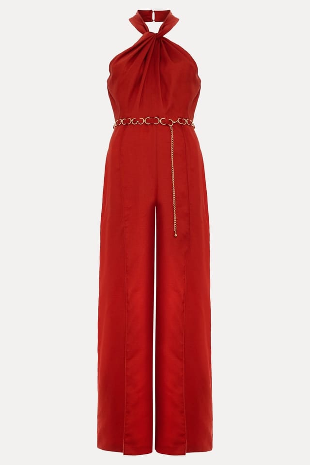 Phase Eight Phase Eight Women's Kirsten Halter Neck Wide Leg Jumpsuit in Scarlet - 2