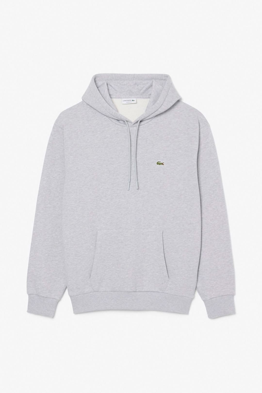 Lacoste Men's Hoodie Silver Chine in Grey