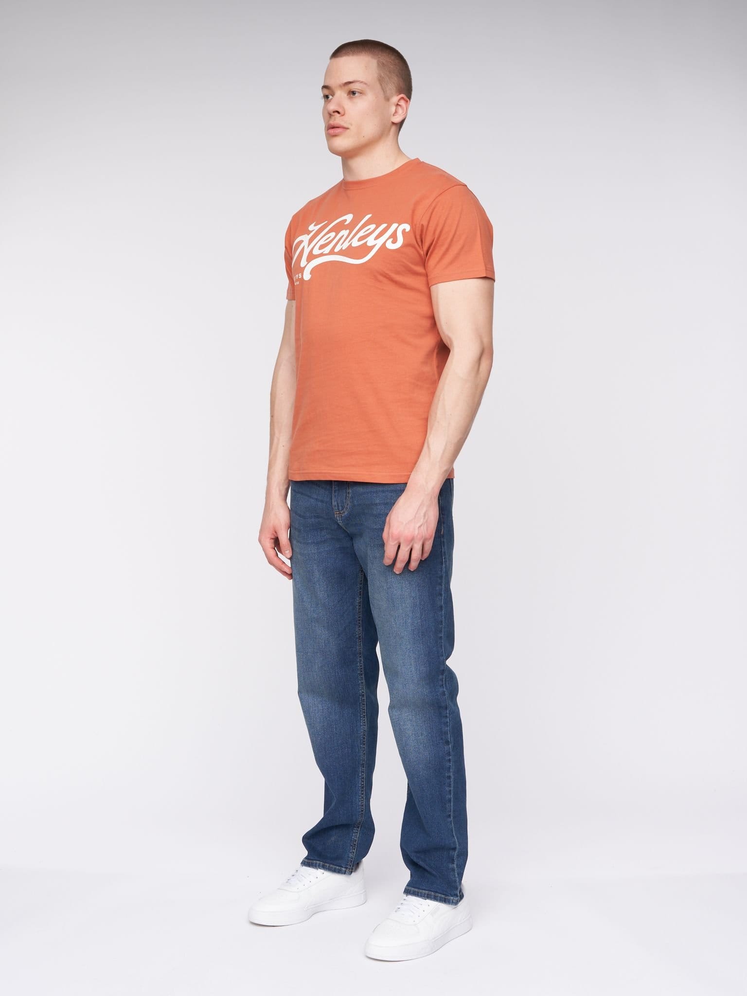 Henleys Henleys Breeze Men's Straight-Fit Stretch Denim Jeans with Woven Label Detail in Mid Blue - 4