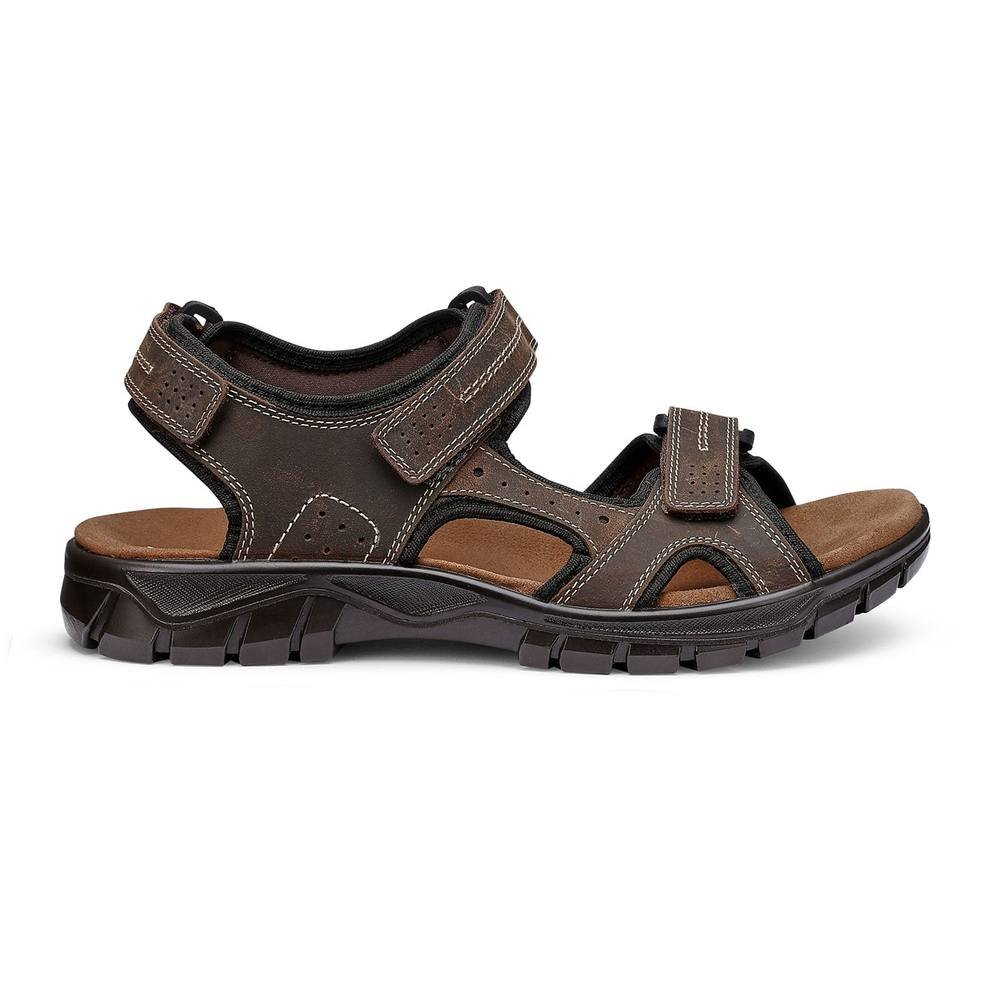 Hotter Hotter Men's 'Lorenzo' Sandals in Dark Brown - 3