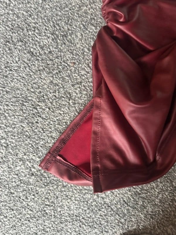 ASOS Design Burgundy Faux Leather Turtle Neck Vest Top