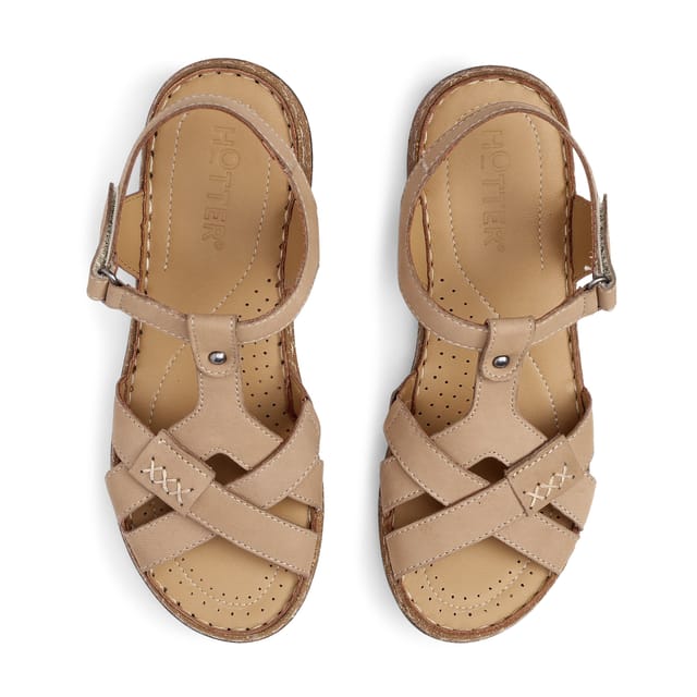 Hotter Hotter Women's Extra Wide 'Reya' Sandals in Taupe - 3