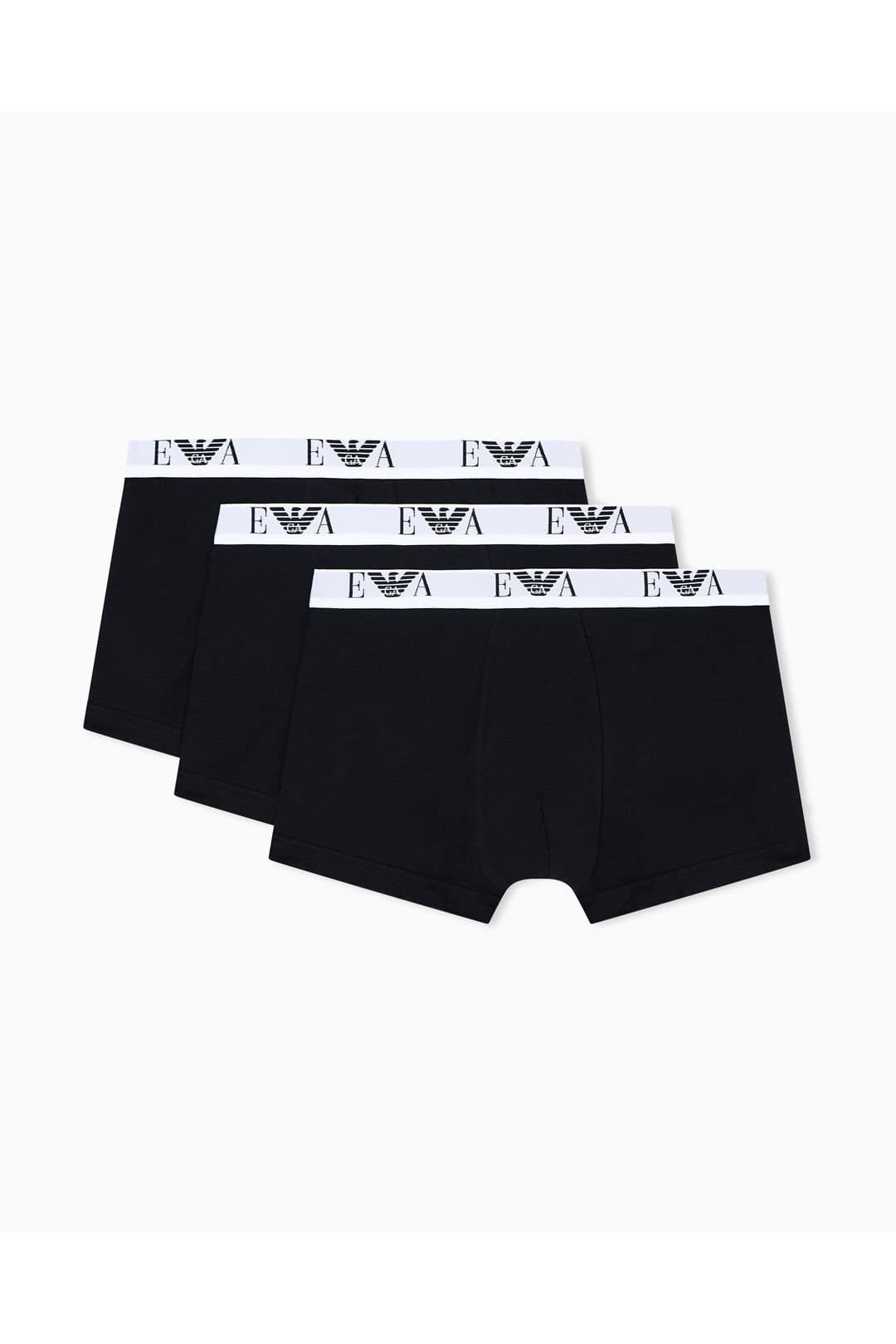 Emporio Armani Emporio Armani Men's Stretch Cotton Jersey 3-Pack Trunk Black