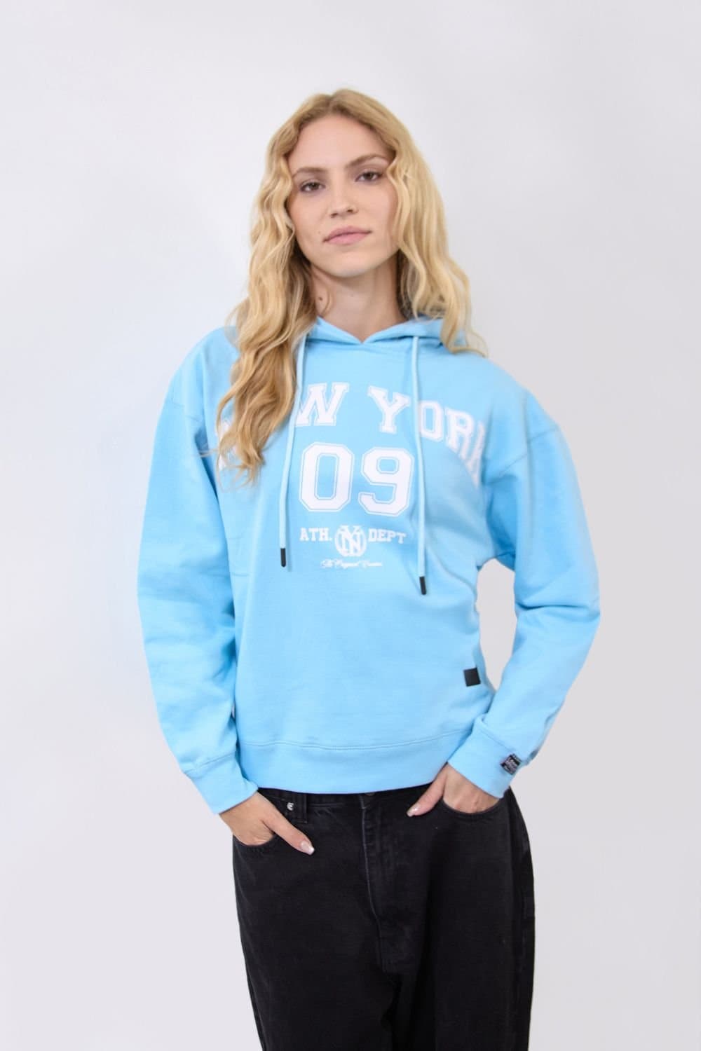 LONDON ATTITUDE LONDON ATTITUDE Light Blue New York 09 Hoodie