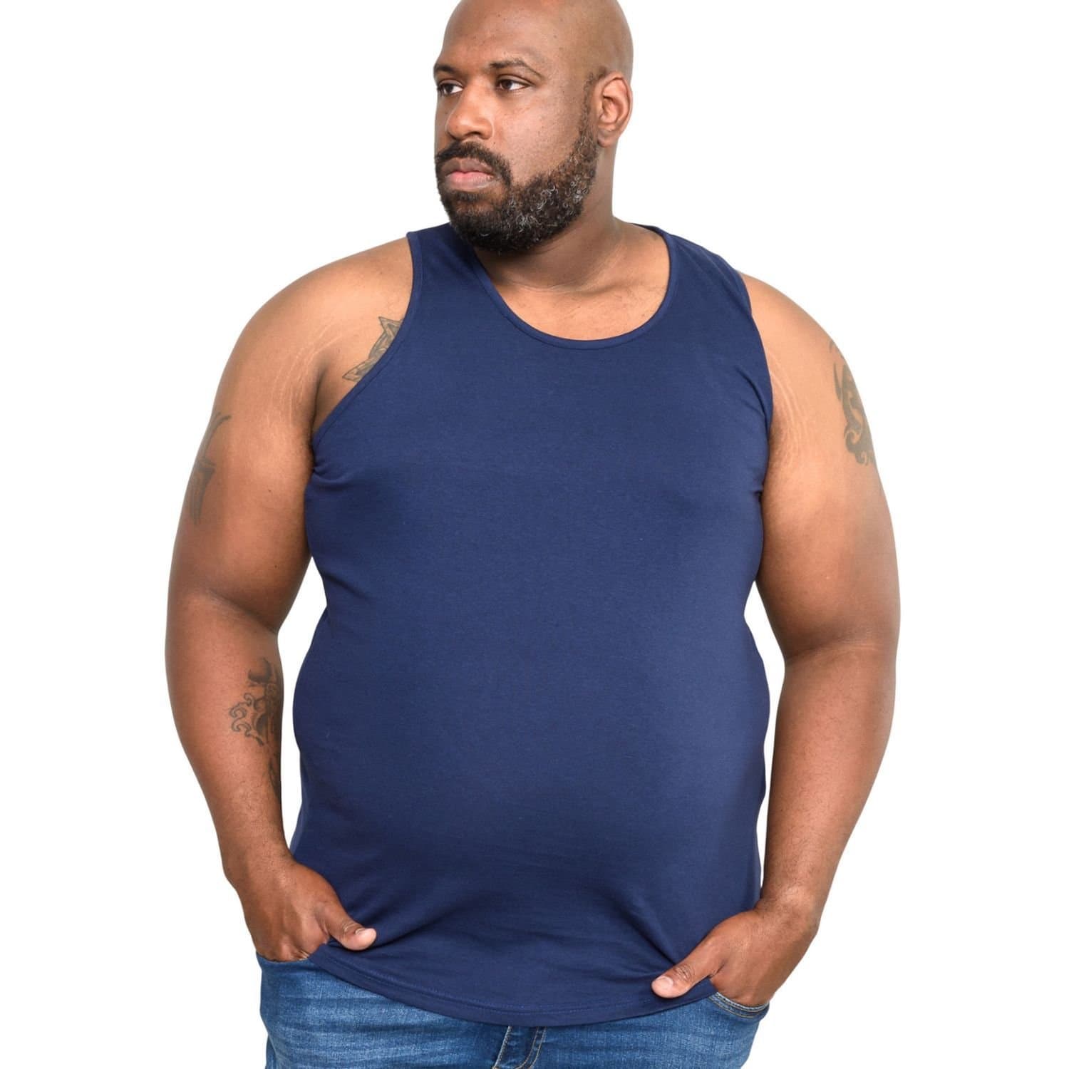 Duke Clothing Duke Clothing Men's D555 Fabio Kingsize Tank Top in Navy