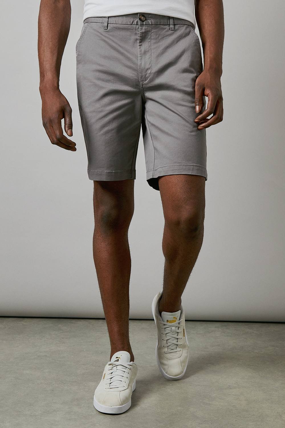 Burton Burton Men's Classic Chino Shorts in Mid Grey - 4