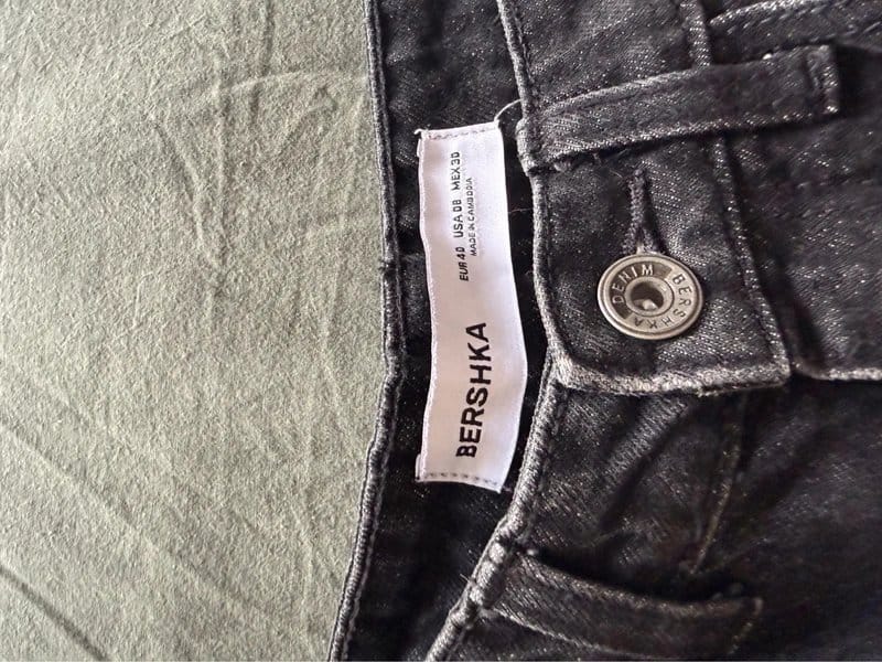 Bershka Embellished Barrel Jeans in Black Denim