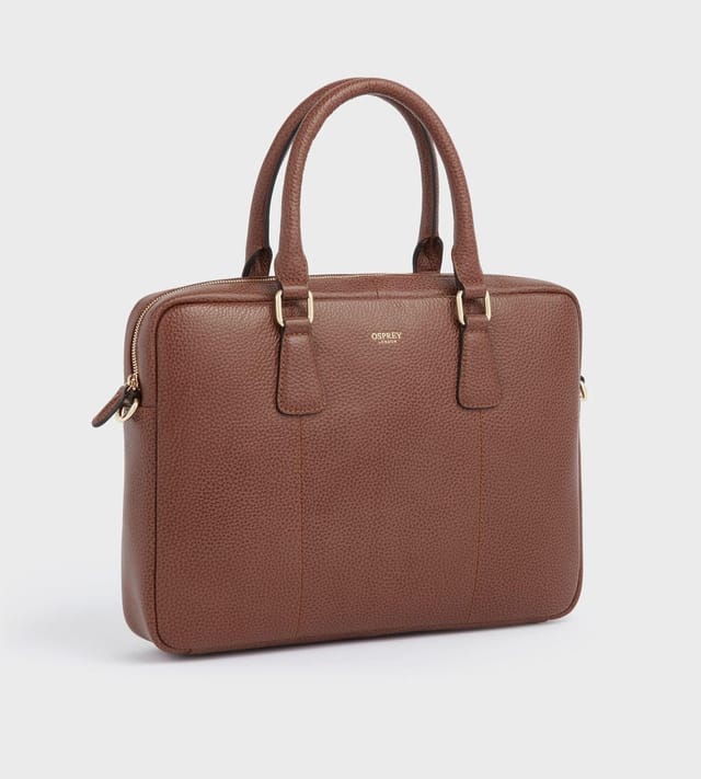 OSPREY LONDON OSPREY LONDON Women's The Adaline Leather Laptop Bag in Tan - 2