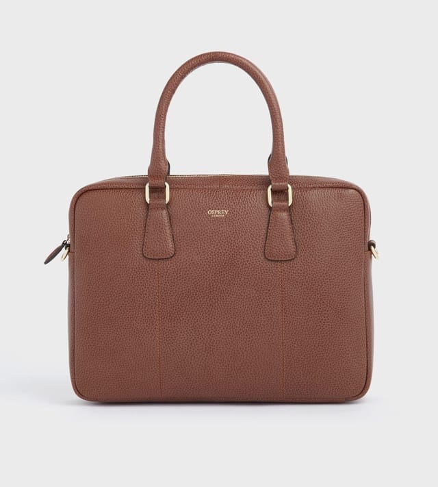 OSPREY LONDON OSPREY LONDON Women's The Adaline Leather Laptop Bag in Tan - 3