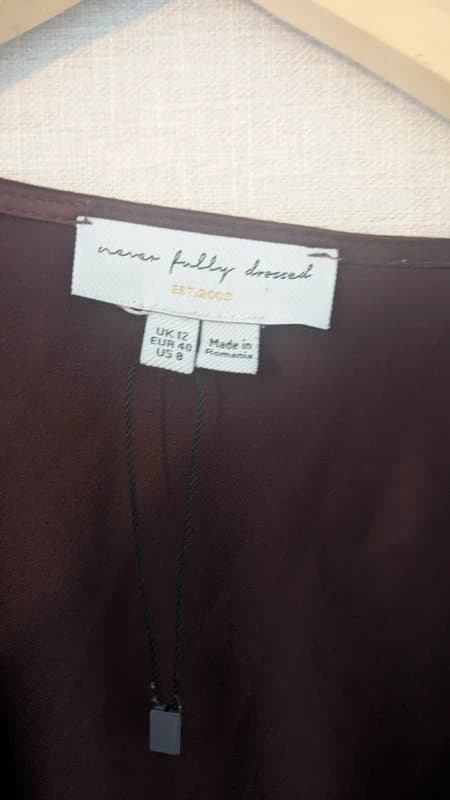 Never Fully Dressed Never fully dressed Brown Silk Dress