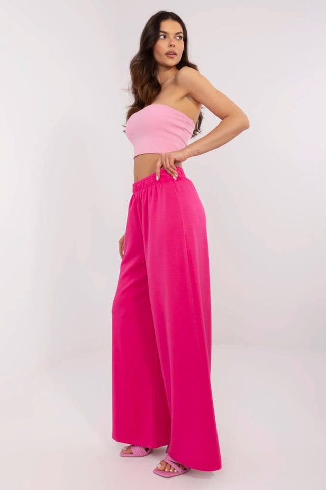Love Lace Love Lace Women's Comfortable Wide Leg Sweatpants in Pink - 2