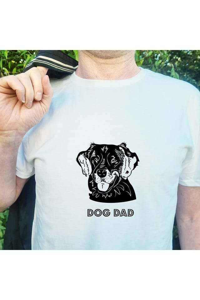 Afewhometruths Afewhometruths Men's Golden Retriever Dog Dad T-Shirt in White - 2