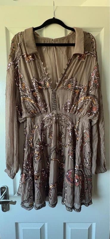 ASOS Design ASOS Embellished Sequin Mini Dress UK 18 Boho Glam