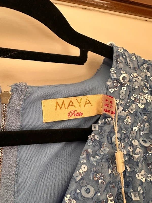 ASOS Asos Maya Blue Embellished Sequin Dress - Petite Size 6