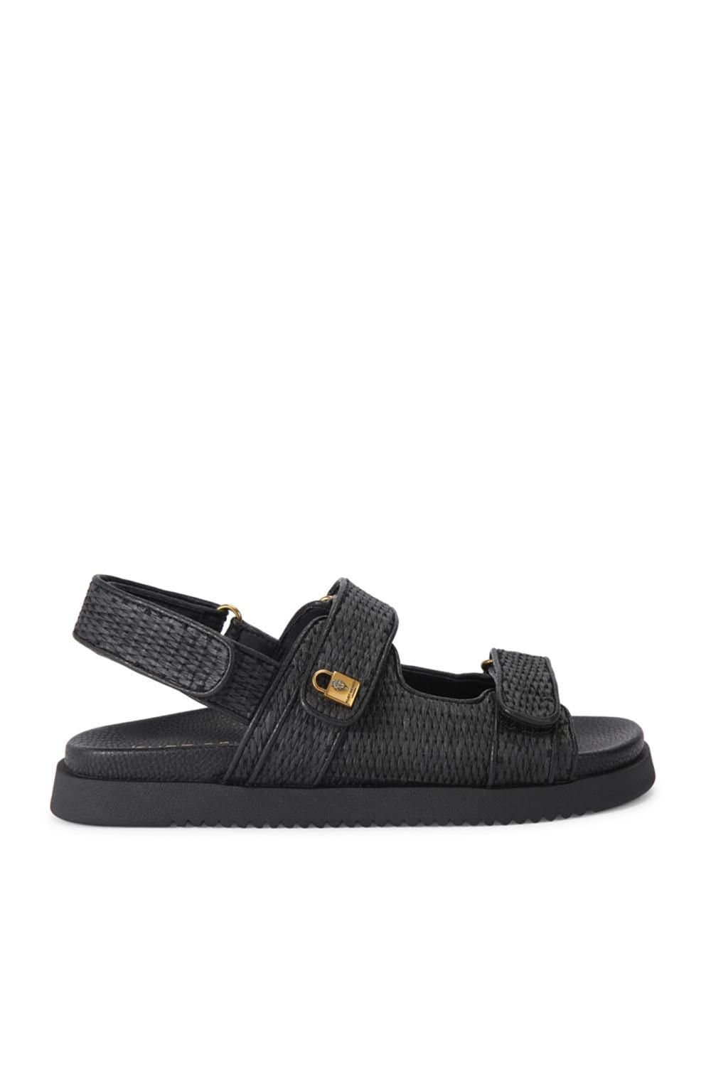 Kurt Geiger London Kurt Geiger London Women's 'Kgl Brixton Lock Sandal' Fabric Sandals in Black