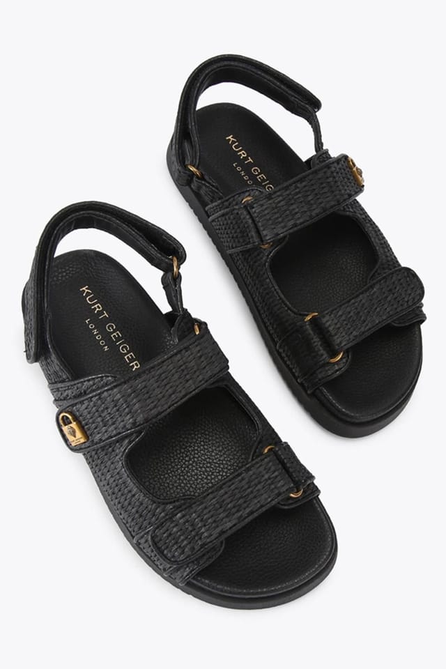 Kurt Geiger London Kurt Geiger London Women's 'Kgl Brixton Lock Sandal' Fabric Sandals in Black - 2