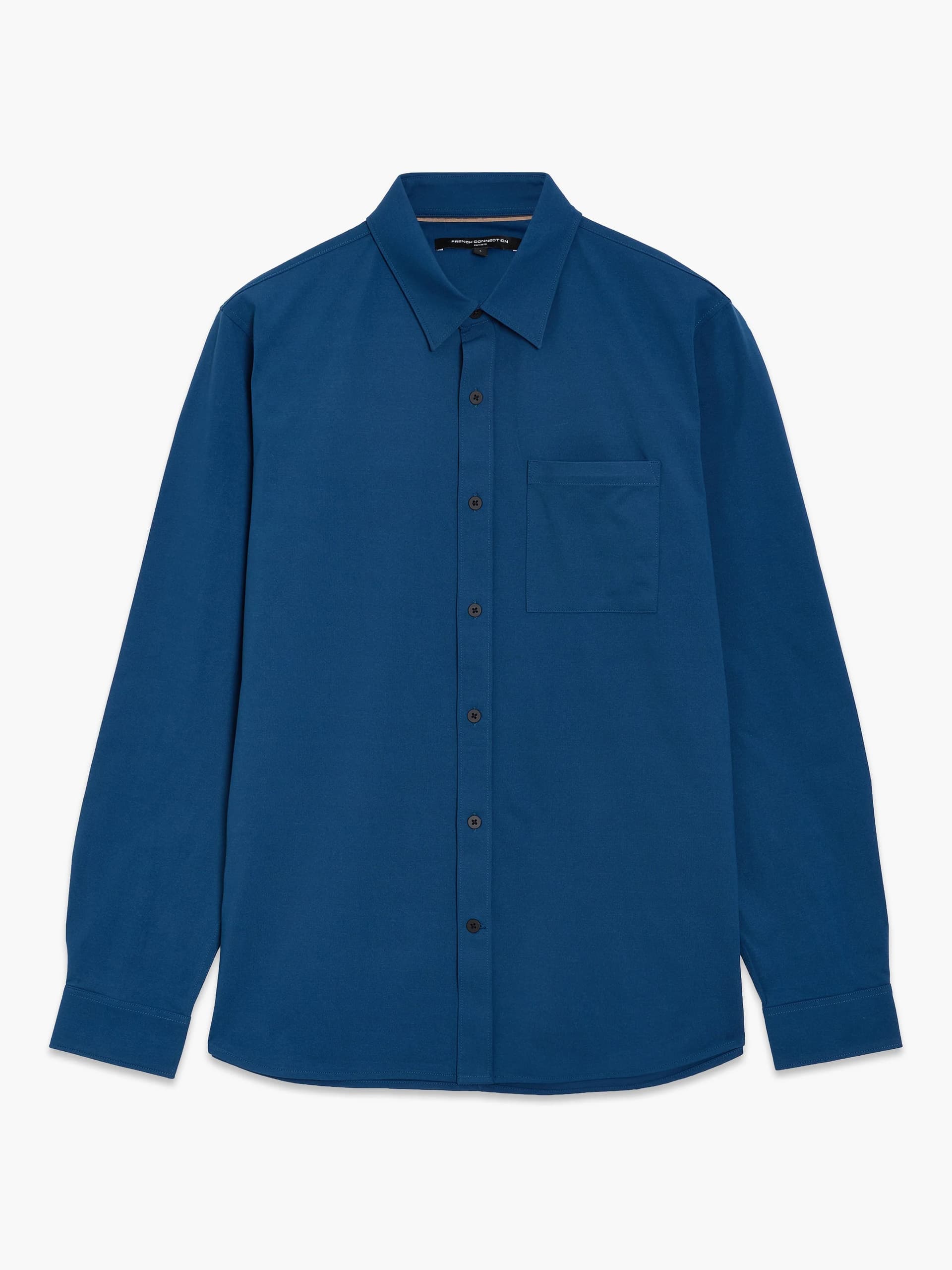 French Connection Long Sleeve Soft Jersey Pocket Shirt Dark Blue