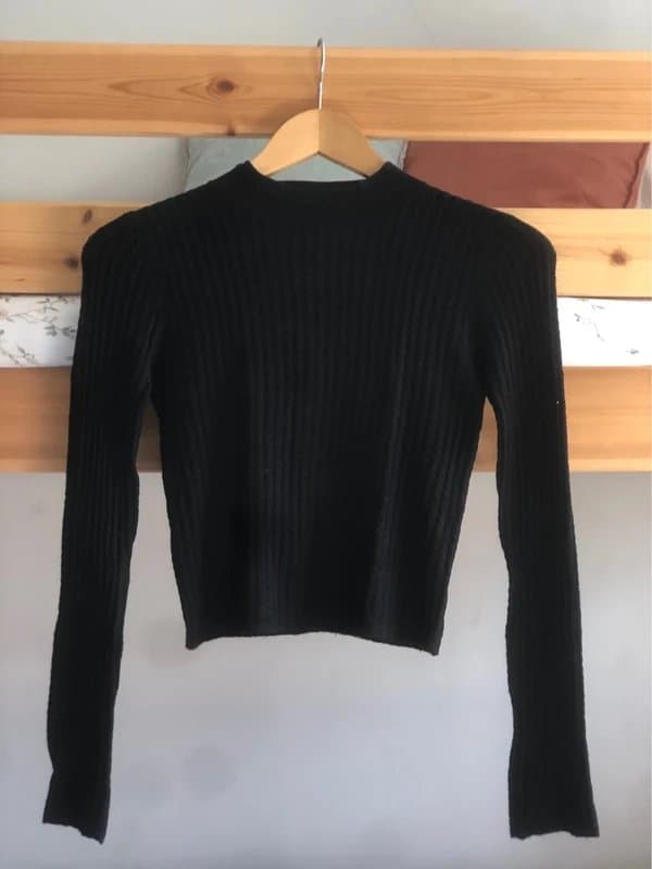 Bershka Black Bershka Long sleeve Top