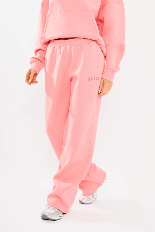 Kaiia Kaiia Logo Wide Leg Joggers Angel Pink - 2