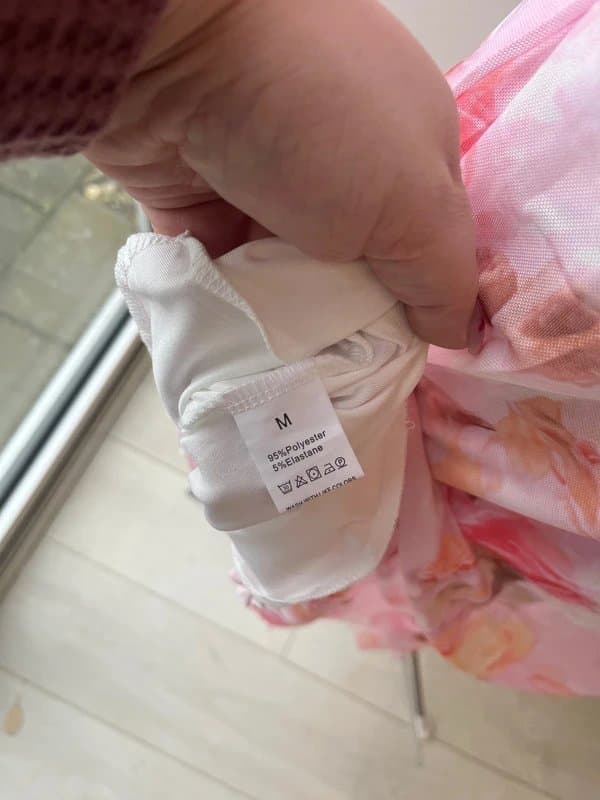 No Label Pink floral halter neck dress