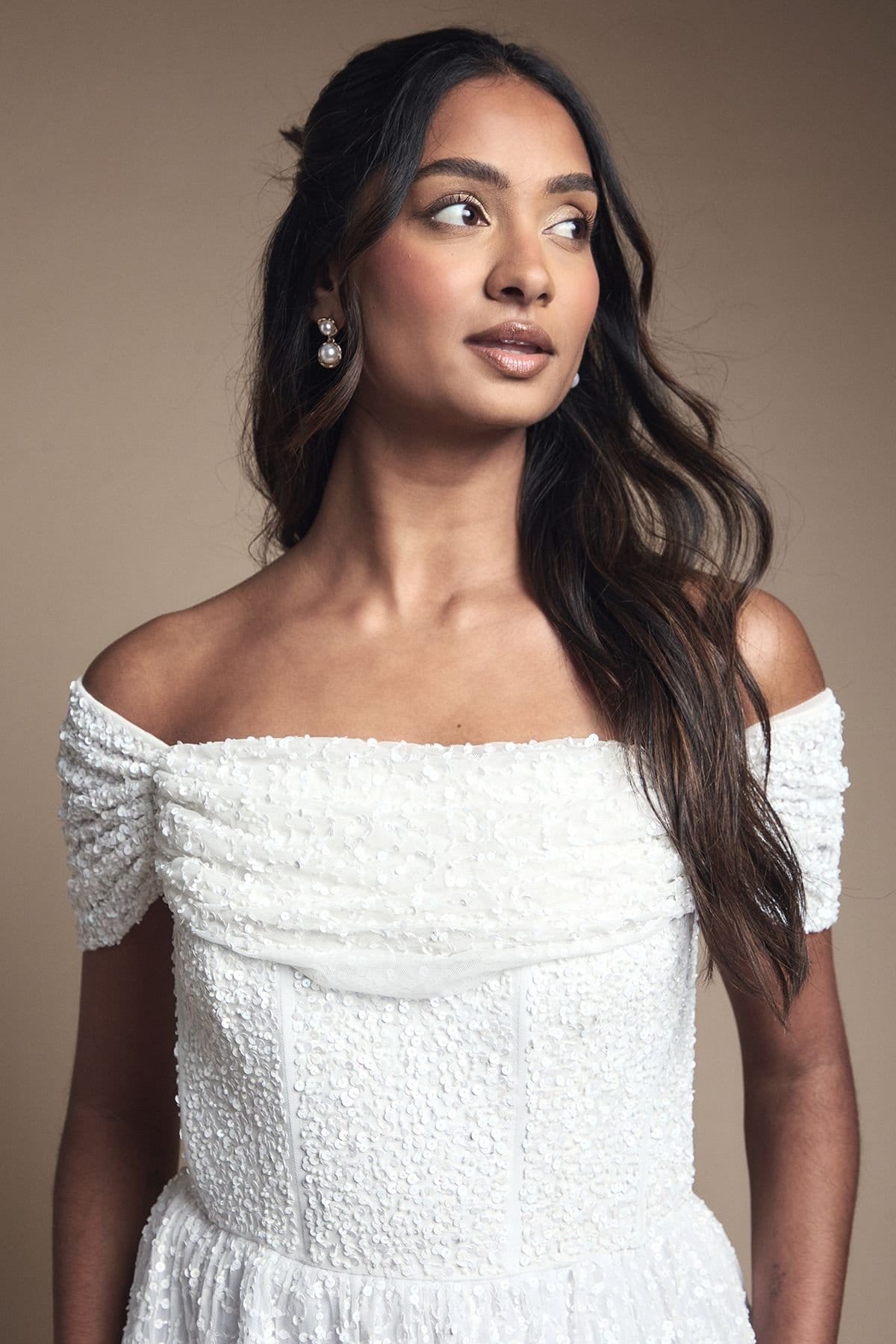 Coast Coast Women's Bardot Full Skirted Embellished Bridal Mini Dress in Ivory - 4