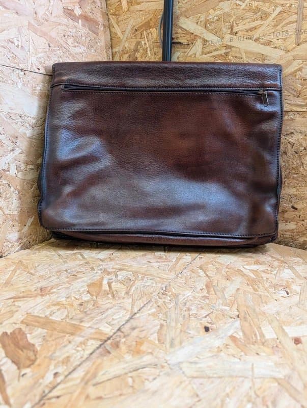 No Label Quality Leather Burgundy 16 " Messenger Bag Medium Briefcase Satchel Book Strap
