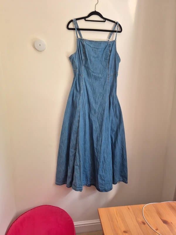 ASOS ASOS Blue Denim Strappy Midi Dress 18 Summer Holiday Party