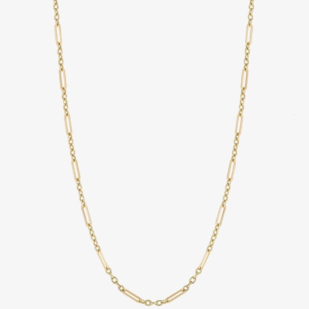 T.H.Baker T.H.Baker Women's 9ct Yellow Gold 18 Inch Fine Oval Link Chain Necklace GN366