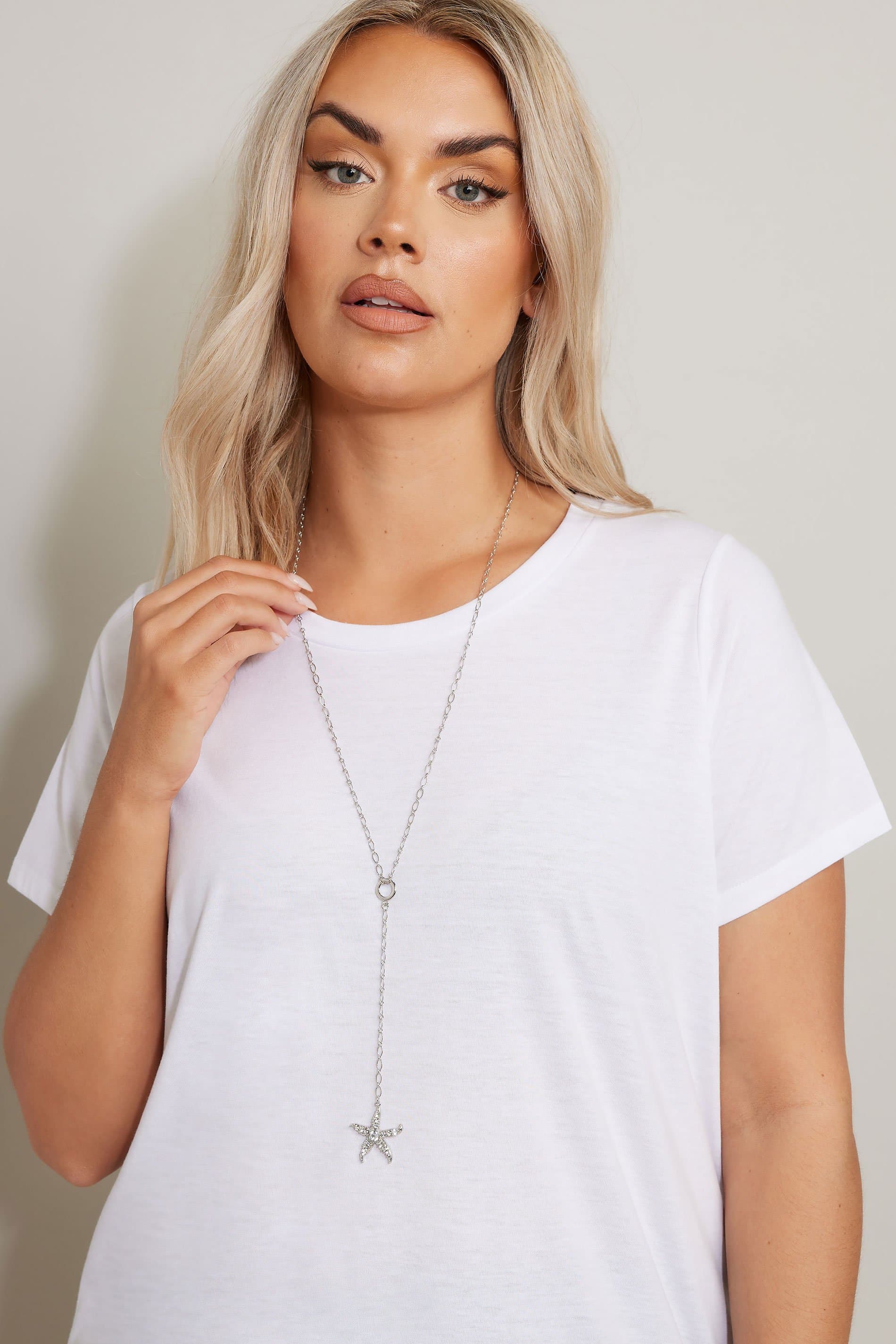 Yours Silver Tone Starfish Pendant Long Necklace