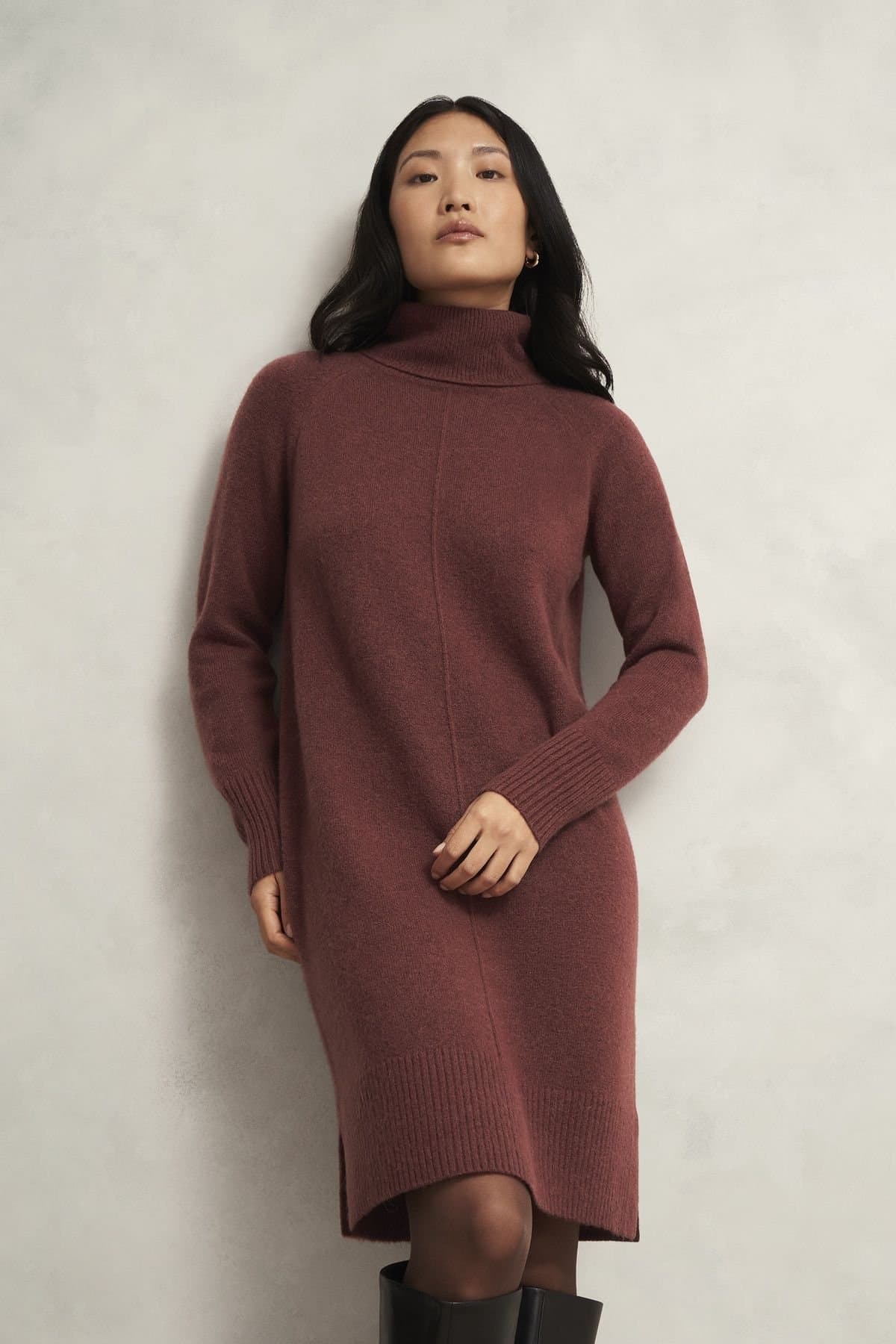 Hobbs London Hobbs London Women's Nessa Knitted Dress in Burgundy
