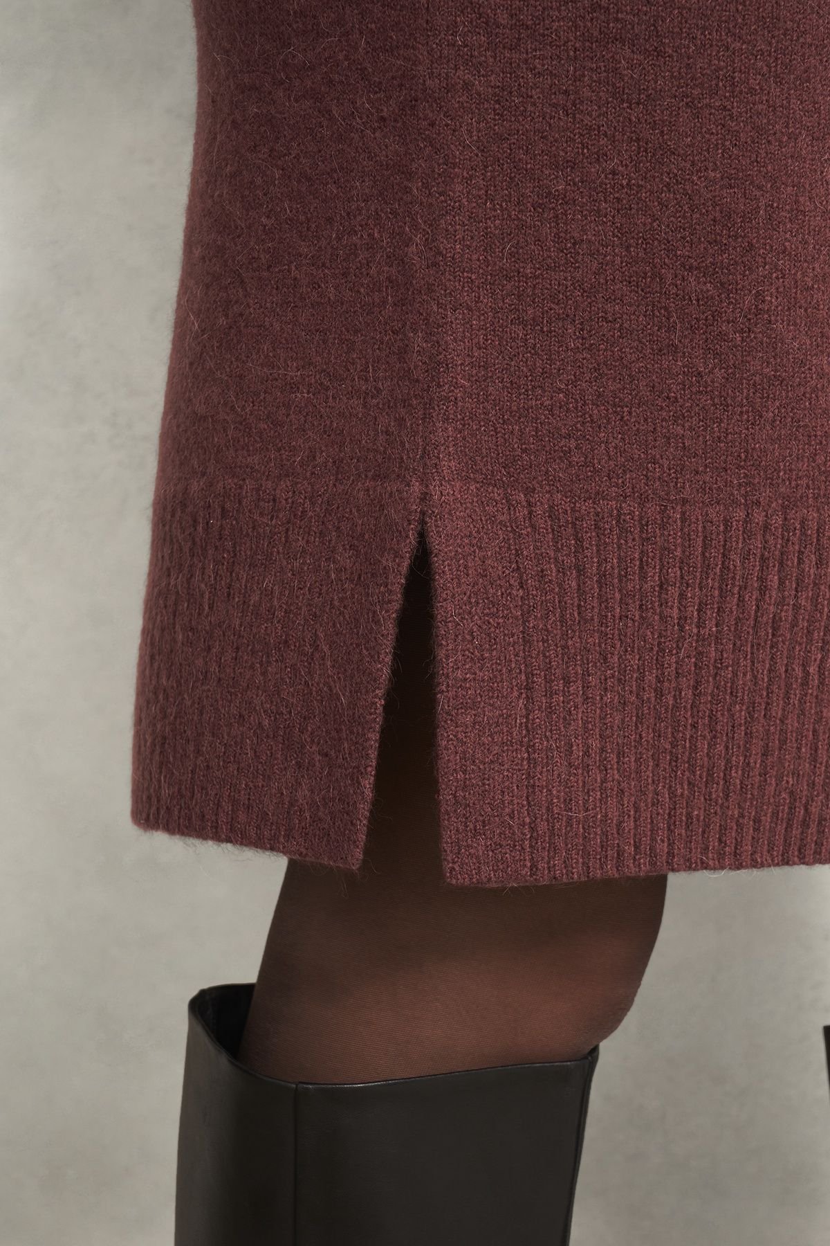 Hobbs London Hobbs London Women's Nessa Knitted Dress in Burgundy - 3