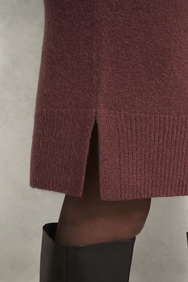 Hobbs London Hobbs London Women's Nessa Knitted Dress in Burgundy - 3