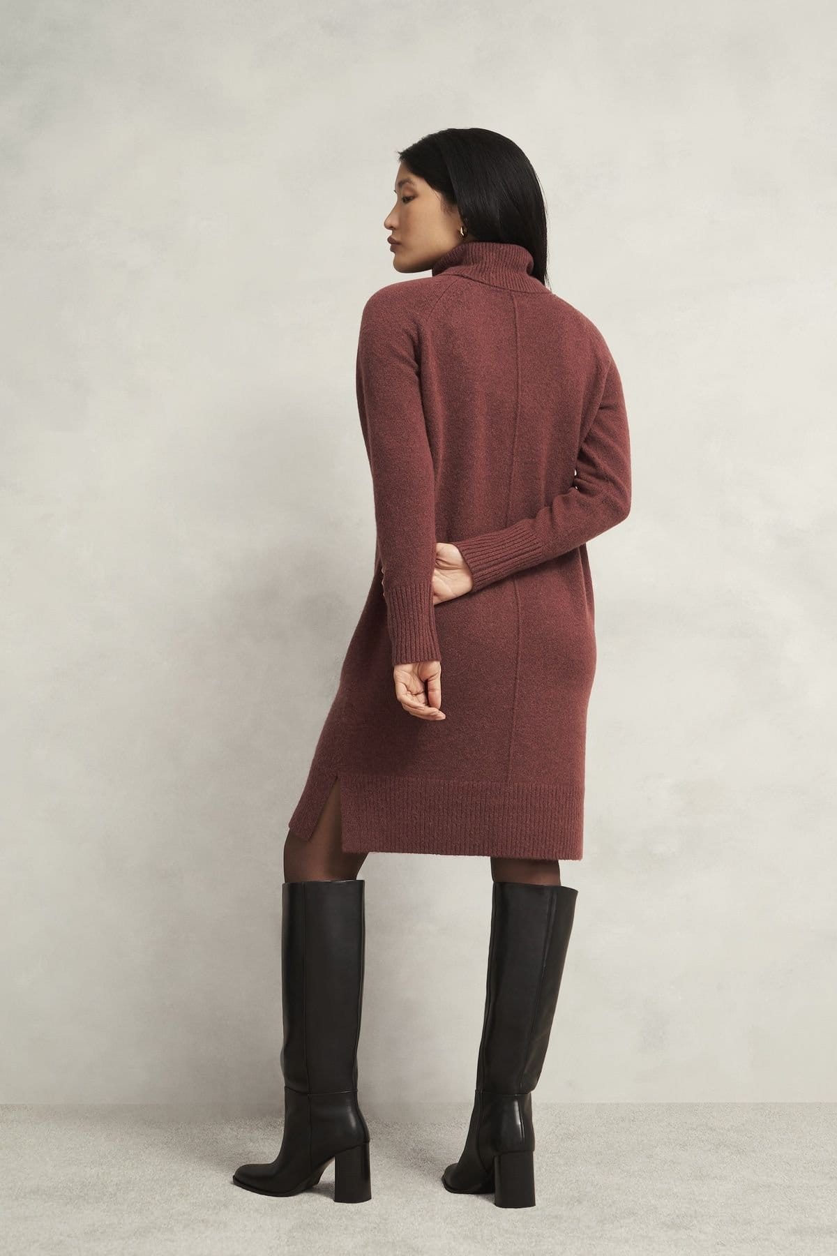 Hobbs London Hobbs London Women's Nessa Knitted Dress in Burgundy - 4