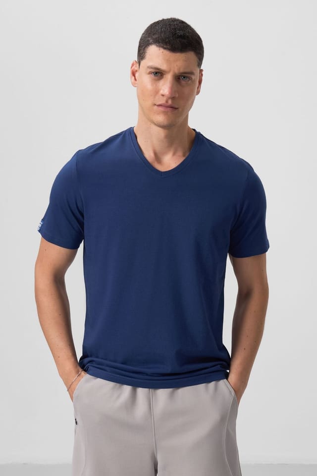 Tommy Life Tommy Life Men's V-Neck Short Sleeve T-Shirt in Navy - 2