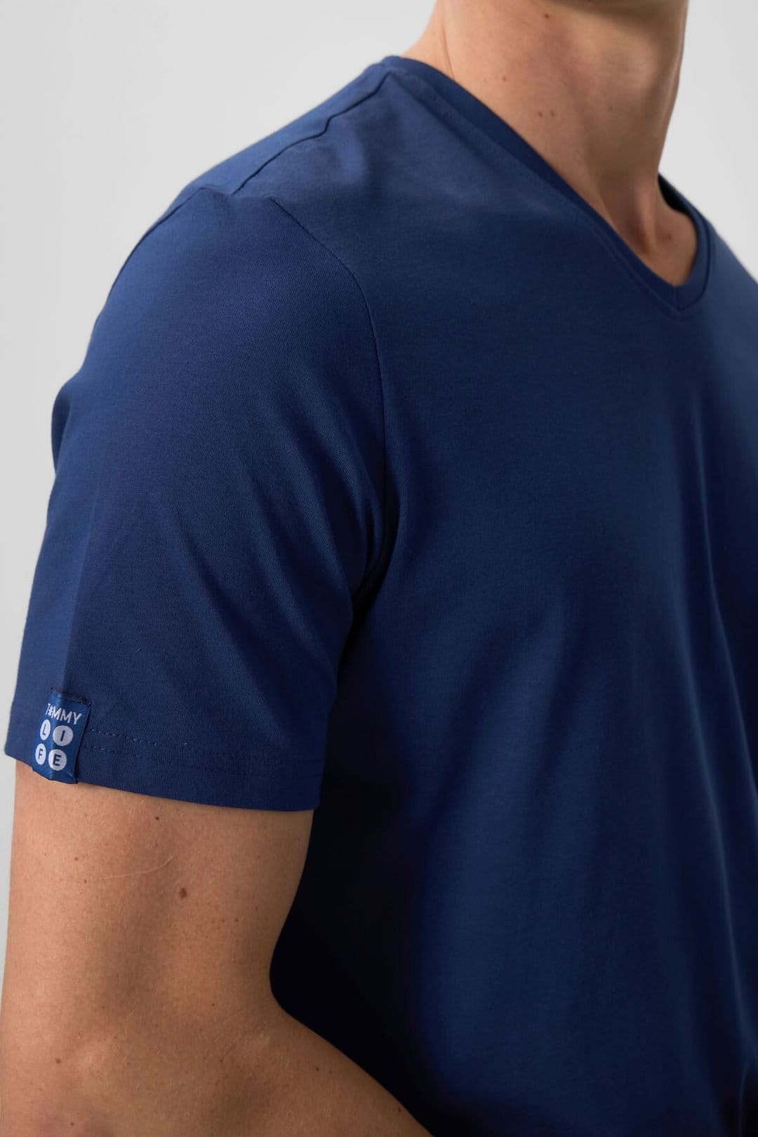 Tommy Life Tommy Life Men's V-Neck Short Sleeve T-Shirt in Navy - 4